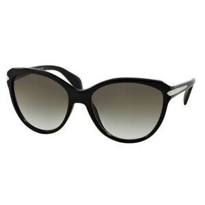 Prada Sunglasses Cat Eye Black Silver Grey Gradient SPR 15P 1AB-0A7 🖤